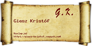Giesz Kristóf névjegykártya