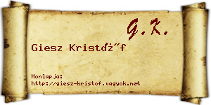 Giesz Kristóf névjegykártya