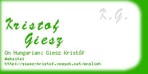 kristof giesz business card